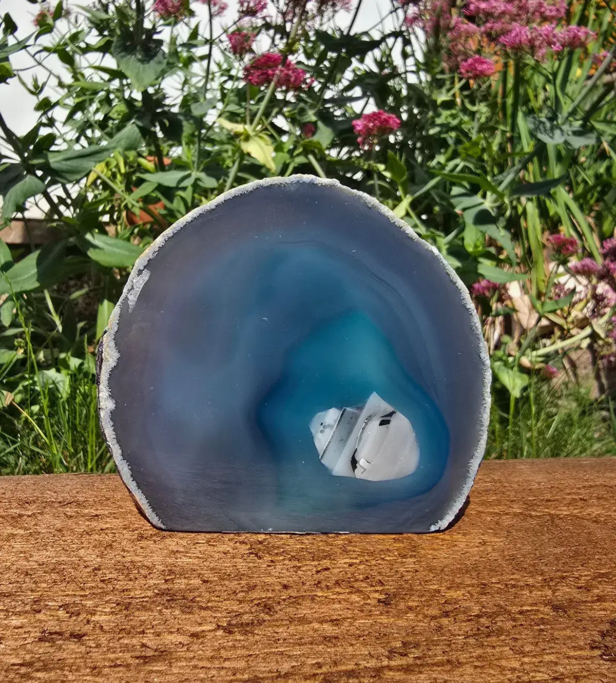 Blue agate geode