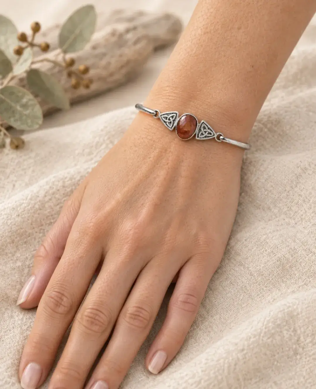 Carnelian Triquetra Bracelet